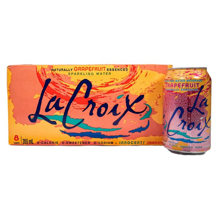 La Croix - Sparkling Water Naturally Grapefruit Essenced 8 Cans x, 355ml