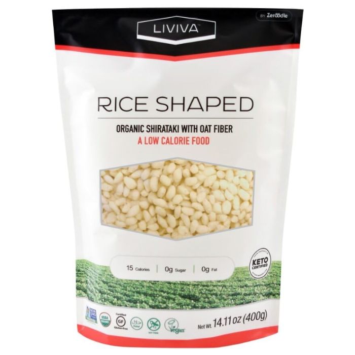 Liviva - Liviva Organic Rice Shaped Shirataki With Oat Fiber, 400g