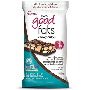 Love Good Fats - Chewy-Nutty Nut Bar Dark Chocolatey Sea Salt & Almond, 40g