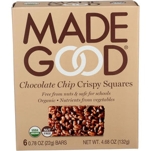Made Good - Crispy Squares Chocolate Chip 6 Bars X 22g, 132g