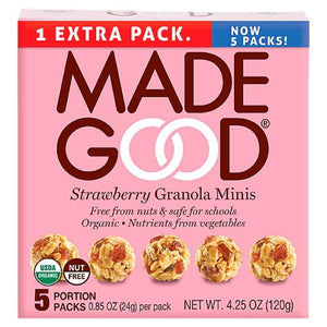 Made Good - Granola Minis Strawberry 5 Portion Packs, 120g
