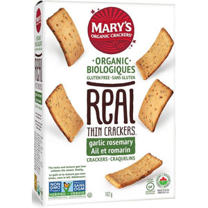 Mary's Organic - Crackers Real Thin Crackers Garlic Rosemary Organic, 142g