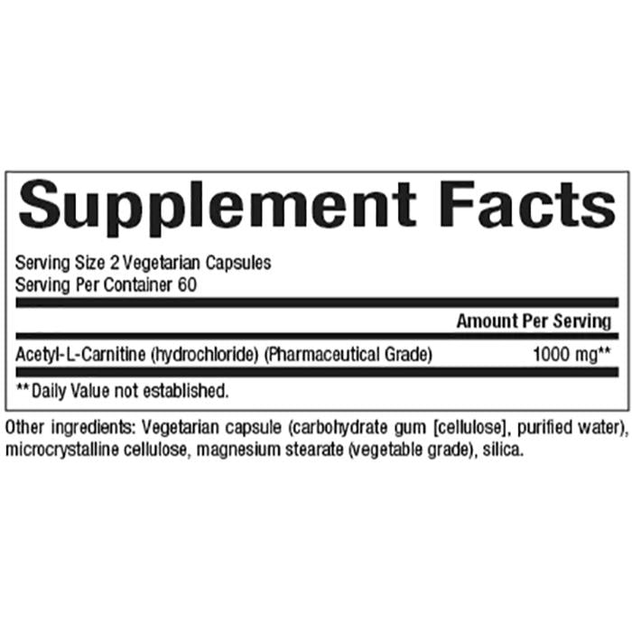 Natural Factors - Acetyl-L-Carnitine, 60 Vegetarian Capsules - back