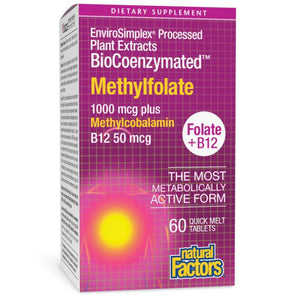 Natural Factors - Biocoenzymated Methylfolate • Folate + B12, 60 Sublingual Tablets