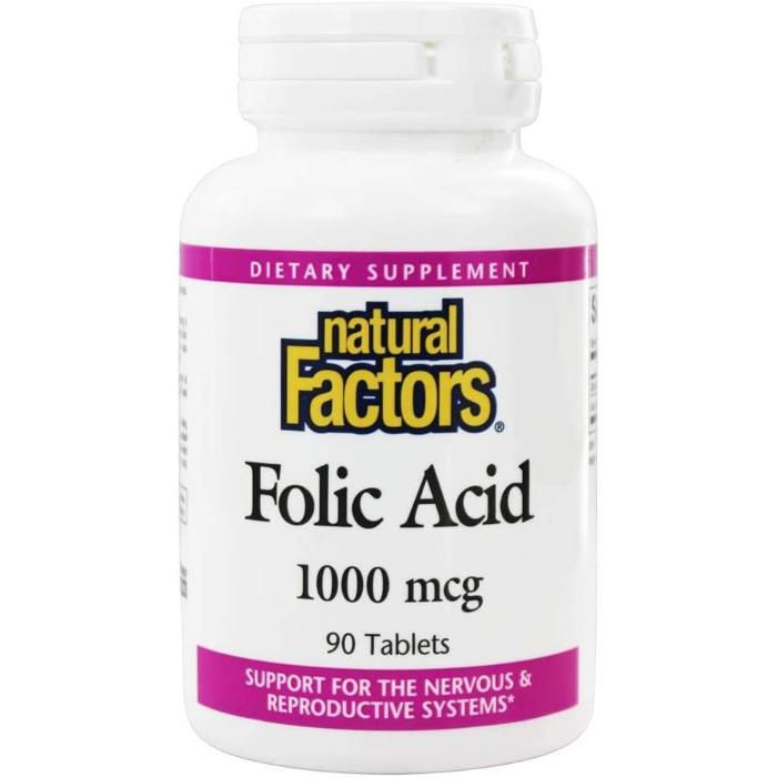 Natural Factors - Folic Acid, 90 Tablets