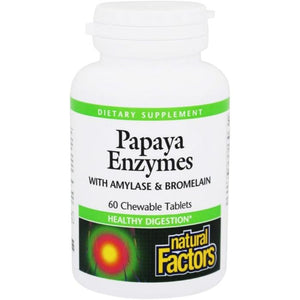 Natural Factors - Papaya Enzymes With Amylase And Bromelain | Multiple Sizes