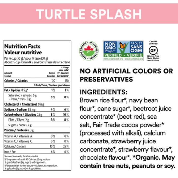 Nature's Path - Envirokidz Turtle Splash Cereal Strawberry Chocolate Organic, 284g - Back
