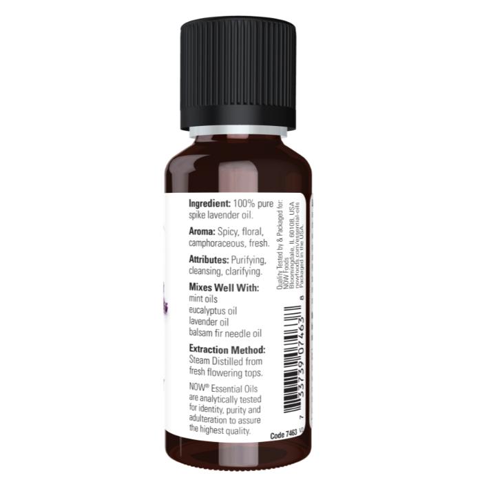 Now Foods - Spike Lavender Oil (Lavandula Latifolia), 30ml - back