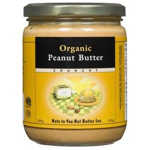 Nuts To You - Nut Butter Crunchy Organic Peanut Butter, 500g