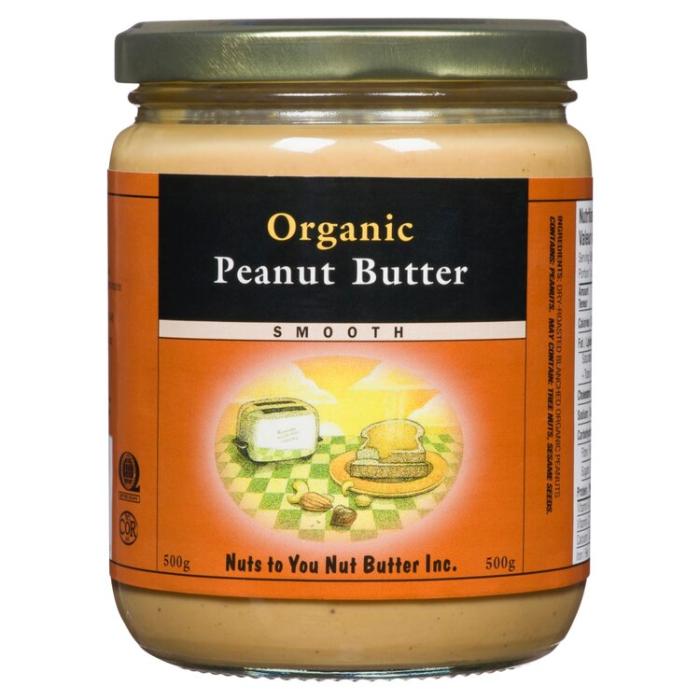 Nuts To You - Nut Butter Smooth Organic Peanut Butter, 500g