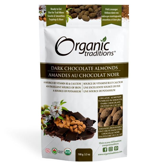 Organic Traditions - Chocolate Almonds, 100g