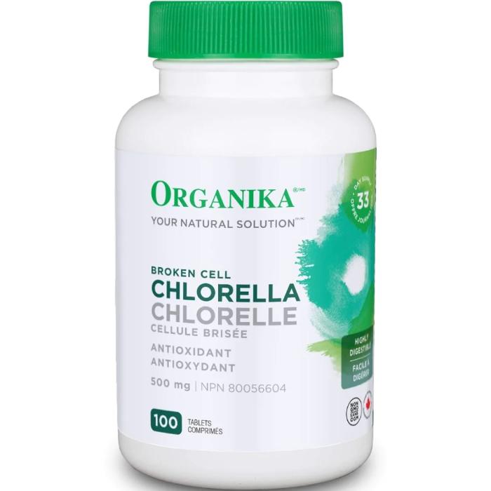 Organika - Chlorella (Broken Cell Wall), 100 Tablets