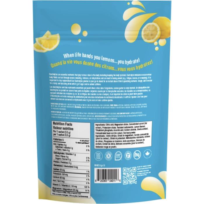 Organika - Classic Lemonade Electrolytes, 20 Sachets - Back