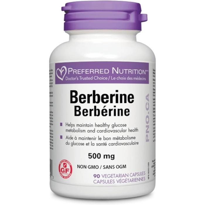 Preferred Nutrition - Berberine 500mg, 90 Vegetarian Capsules