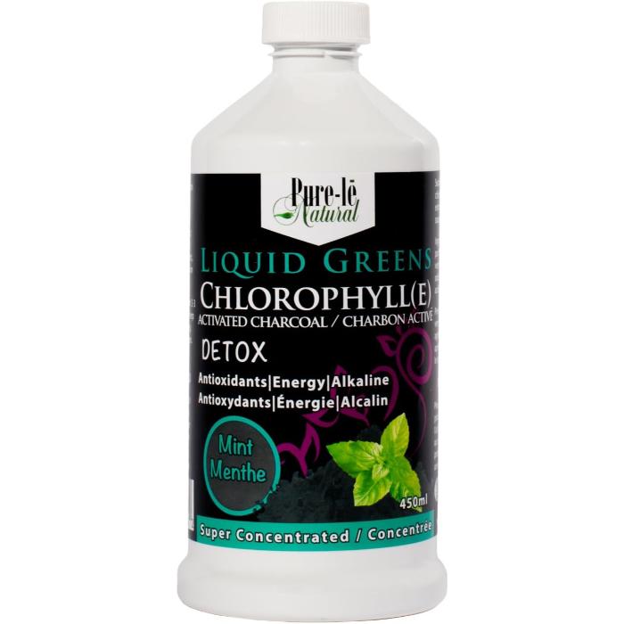 Pure-le Natural - Chlrophyll Activated Charcoal Detox Mint, 450ml