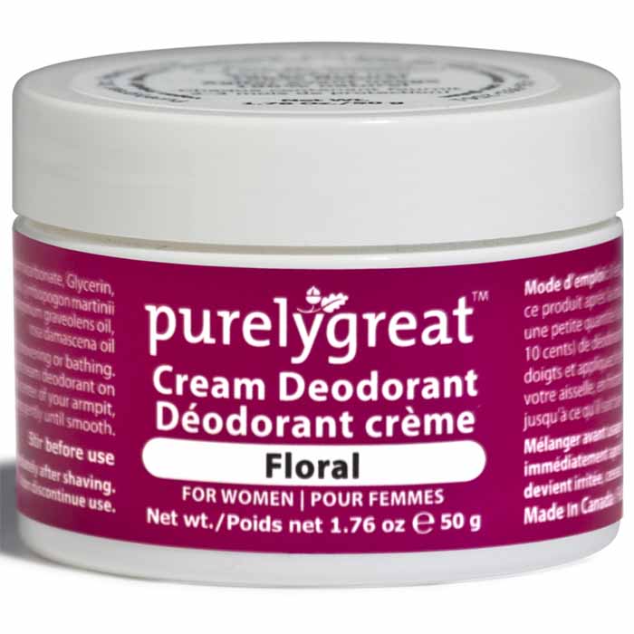 Purelygreat Cream Deodorant Floral, 50g PlantX Canada