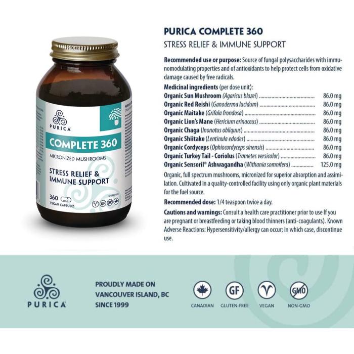 Purica - Complete 360 Stress, 120 Vcaps - Back