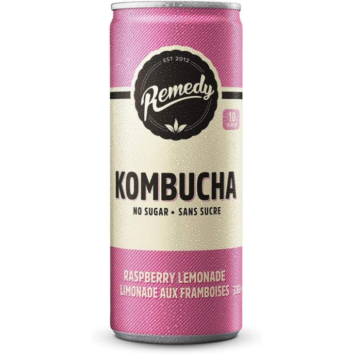 Remedy - No Sugar Kombucha Raspberry Lemonade, 4x330ml