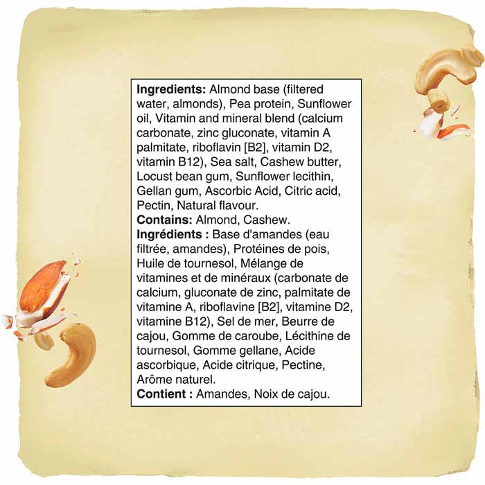 Silk - Original Unsweetened Almond & Cashew Protein Drink, 1.75L - back