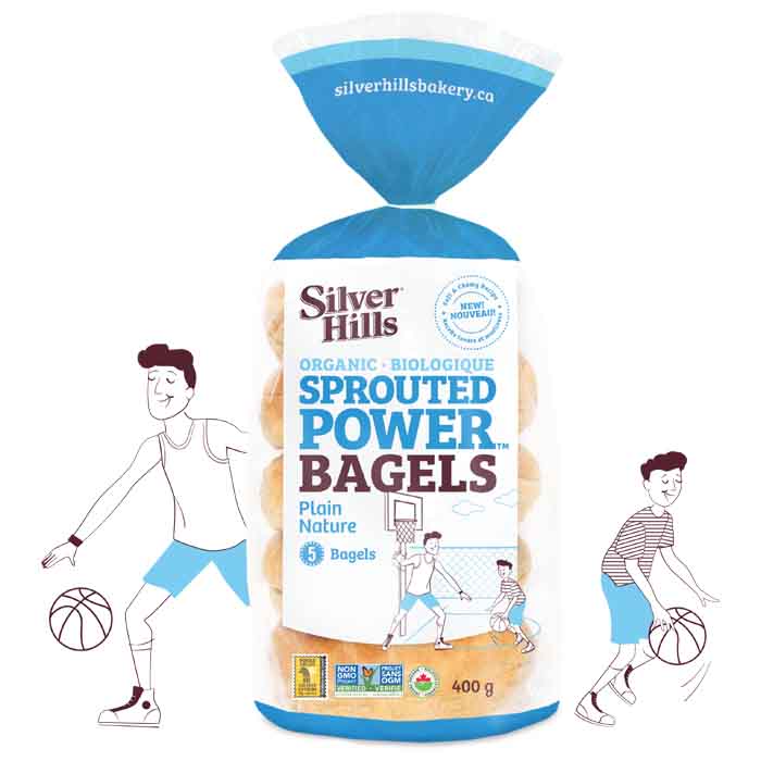 Silver Hills - Sprouted Power Bagels Plain Organic 5 Bagels, 400g