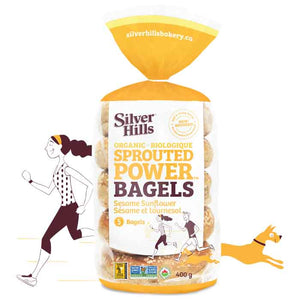 Silver Hills - Sprouted Power Bagels Sesame Sunflower Organic 5 Bagels, 400g
