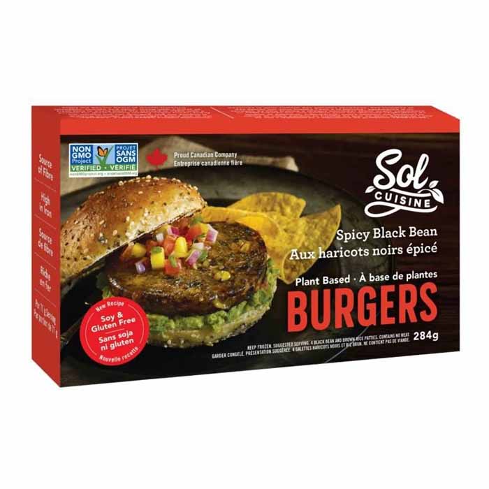 Sol Cuisine - Burgers Spicy Black Bean, 284g