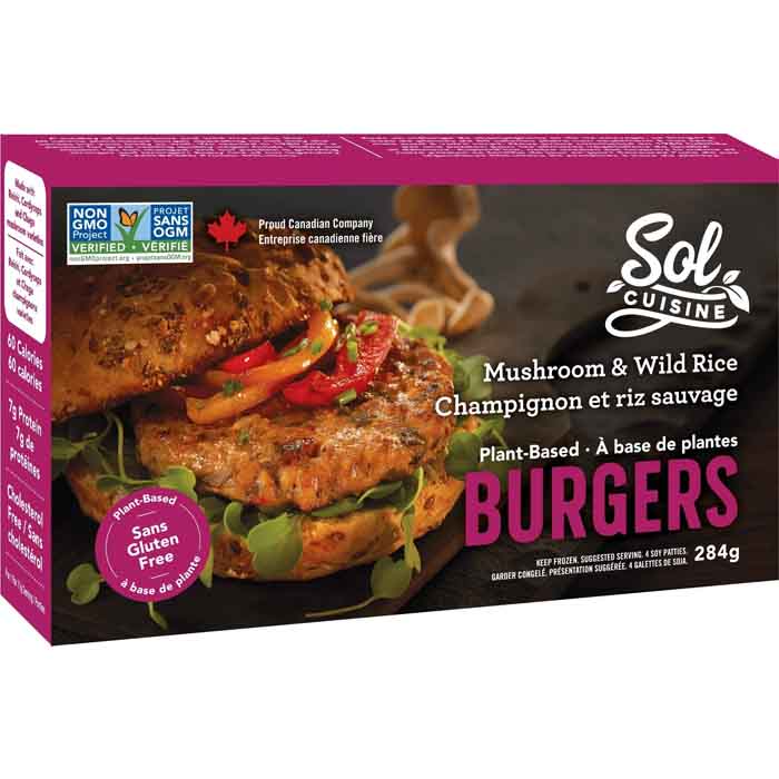 Sol Cuisine Mushroom & Wild Rice Burgers PlantBased, 284g PlantX