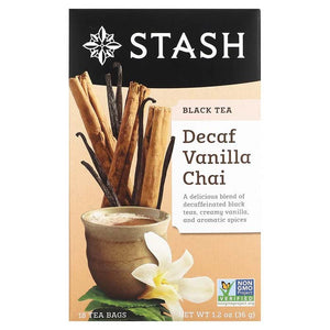 Stash Tea - Black Tea Decaf Vanilla Chai 18 Tea Bags, 36g