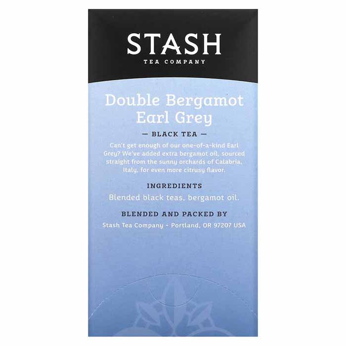 Stash Tea - Black Tea Double Bergamot Earl Grey 18 Tea Bags, 33g - back