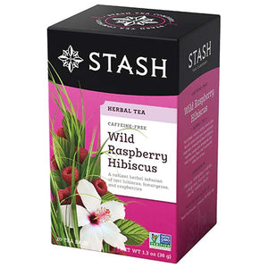 Stash Tea - Herbal Tea Wild Raspberry Hibiscus 20 Tea Bags, 38g