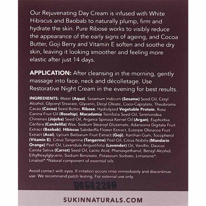 Sukin - Purely Ageless Rejuvenating Day Cream, 120ml - back