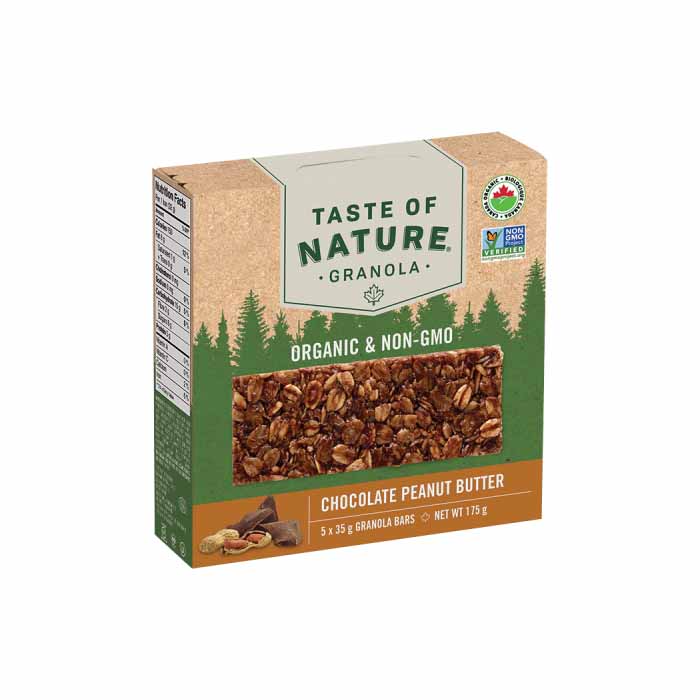 Taste Of Nature - Chocolate Peanut Butter Granola Bars 5x175g