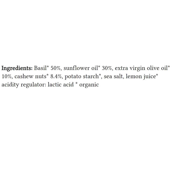 Tau - Organic Green Pesto, 140g- back