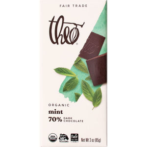 Theo Chocolate - Organic Mint Dark Chocolate 70%, 85g