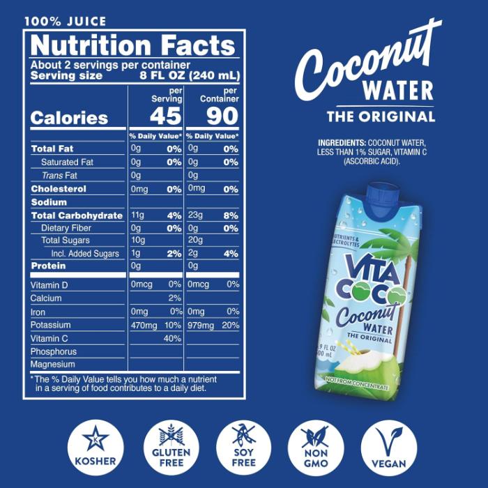 Vita Coco - Coconut Water Original, 500ml  - back