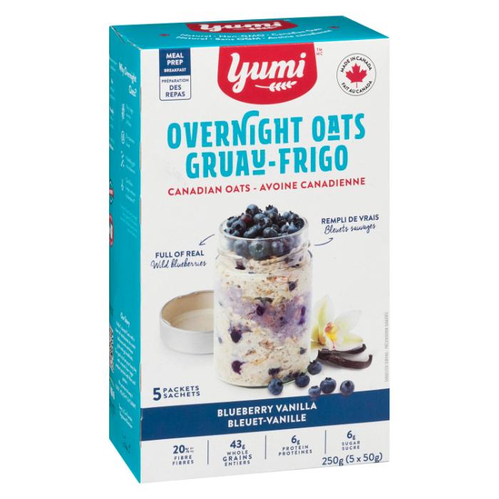 Yumi Organic - Overnight Oats Blueberry Vanilla, 5x50g