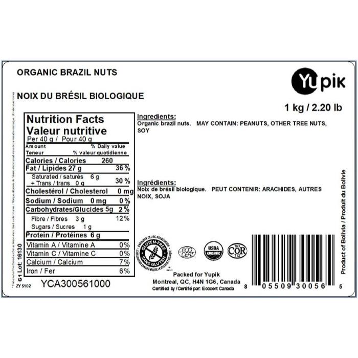 Yupik - Organic Brazil Nuts, 1kg - back