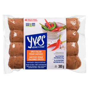 Yves Veggie Cuisine - Yves Veggie Simulated Sausages Spicy Italian Veggie Sausages, 380g