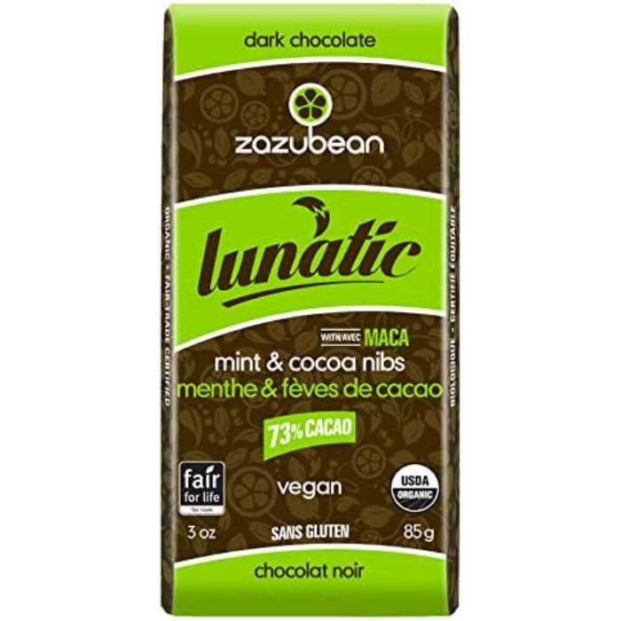 Zazubean - Lunatic Dark Chocolate Mint & Cocoa Nibs, 85g