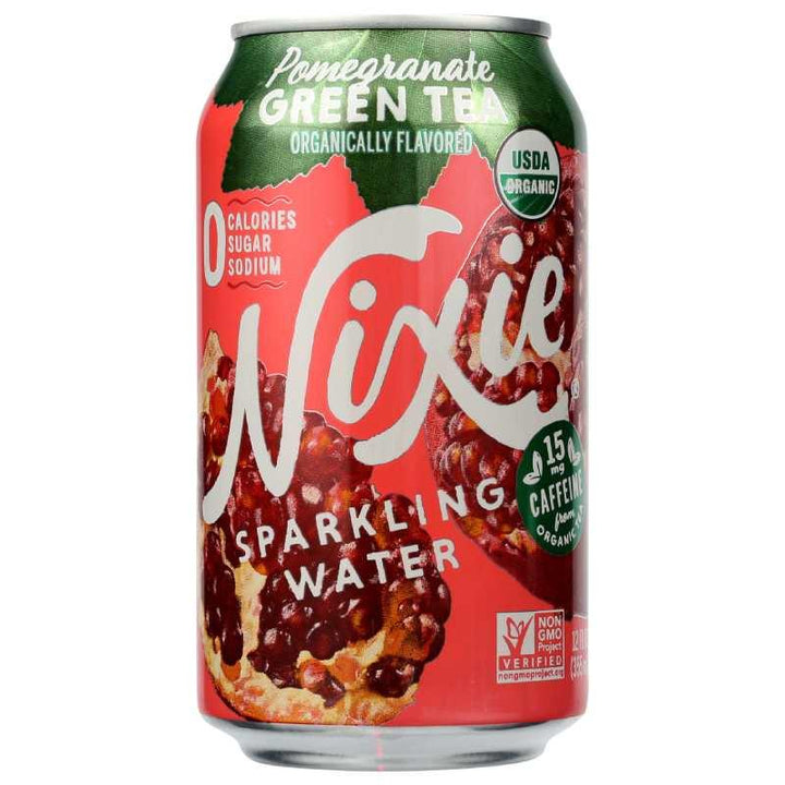 Nixie Sparkling Water – Pomegranate Green Tea Sparkling Water, 12 oz