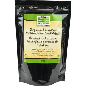 NOW - Organic Sprouted Golden Flax Seed Meal, 400g