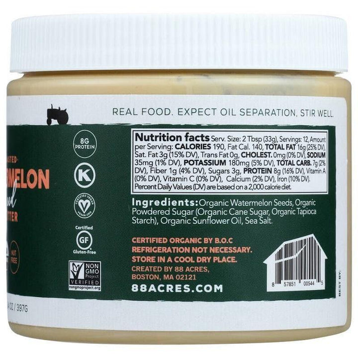 88 Acres – Roasted Watermelon Seed Butter, 14 oz- Pantry 2