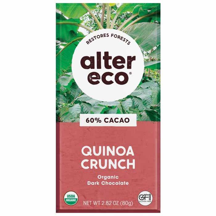 Alter Eco - Organic Dark Chocolate Bars Quinoa Crunch 60% Cacao, 80g