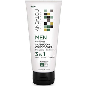 Andalou Naturals – MEN 3-in-1 Shampoo & Conditioner, 8.5 Oz