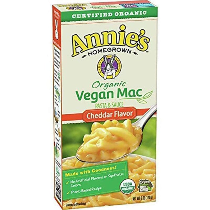 Annie’s Homegrown – Vegan Mac Cheddar Flavor Pasta, 6 oz- Pantry 1