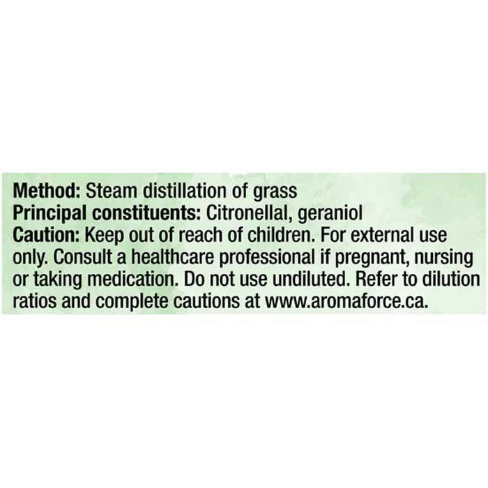 Aromaforce - Citronella Essential Oil, 15ml - back