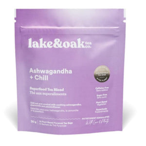 Lake & Oak - Ashwagandha + Chill - Superfood Tea Blend | Multiple Flavours