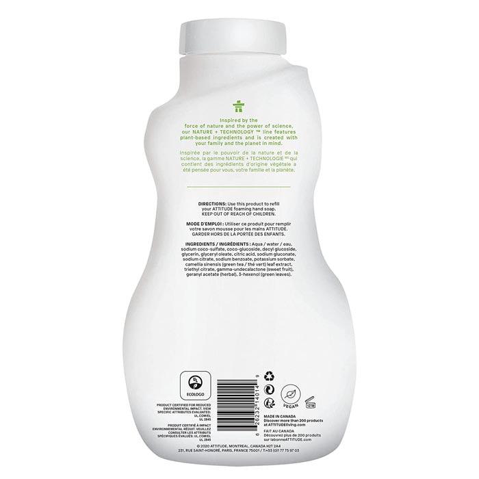 Attitude - Foaming Hand Soap Refill Green Apple & Basil, 1L - back
