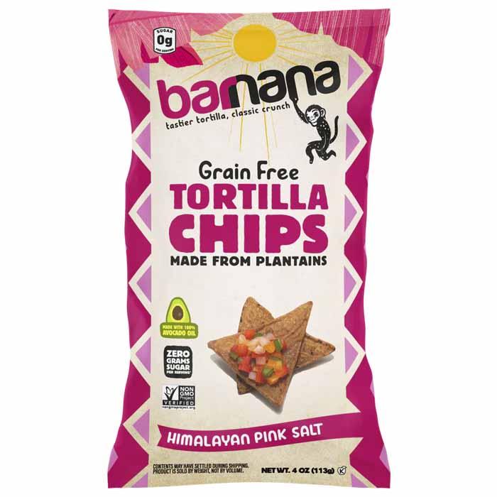 Barnana  - Plantain Tortilla Chips - Himalayan Pink Salt, 113g