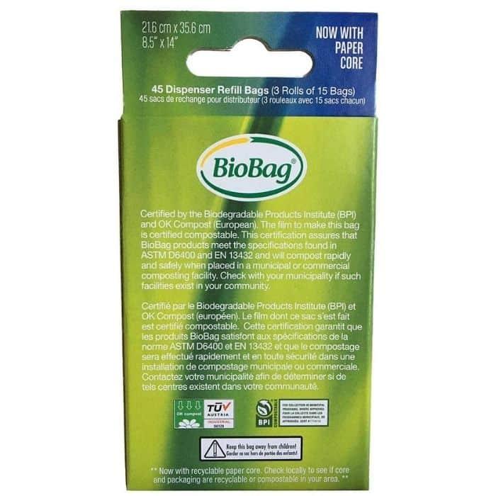 Biobag - Pet Waste Bags on a Roll, 45 bags - back